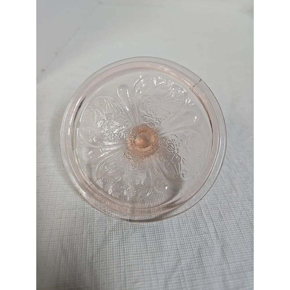 Jeannette Cherry Blossom Pink Sugar Bowl REPLACEMENT Lid 1930s Vintage